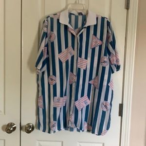 Ms Russ Striped & Sailor Pattern button down Shirt